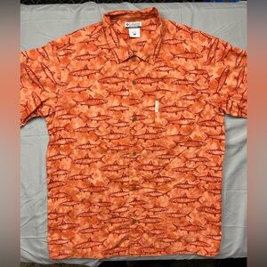 Columbia Sportswear Men’s Fish Print Button-Up Shirt XL